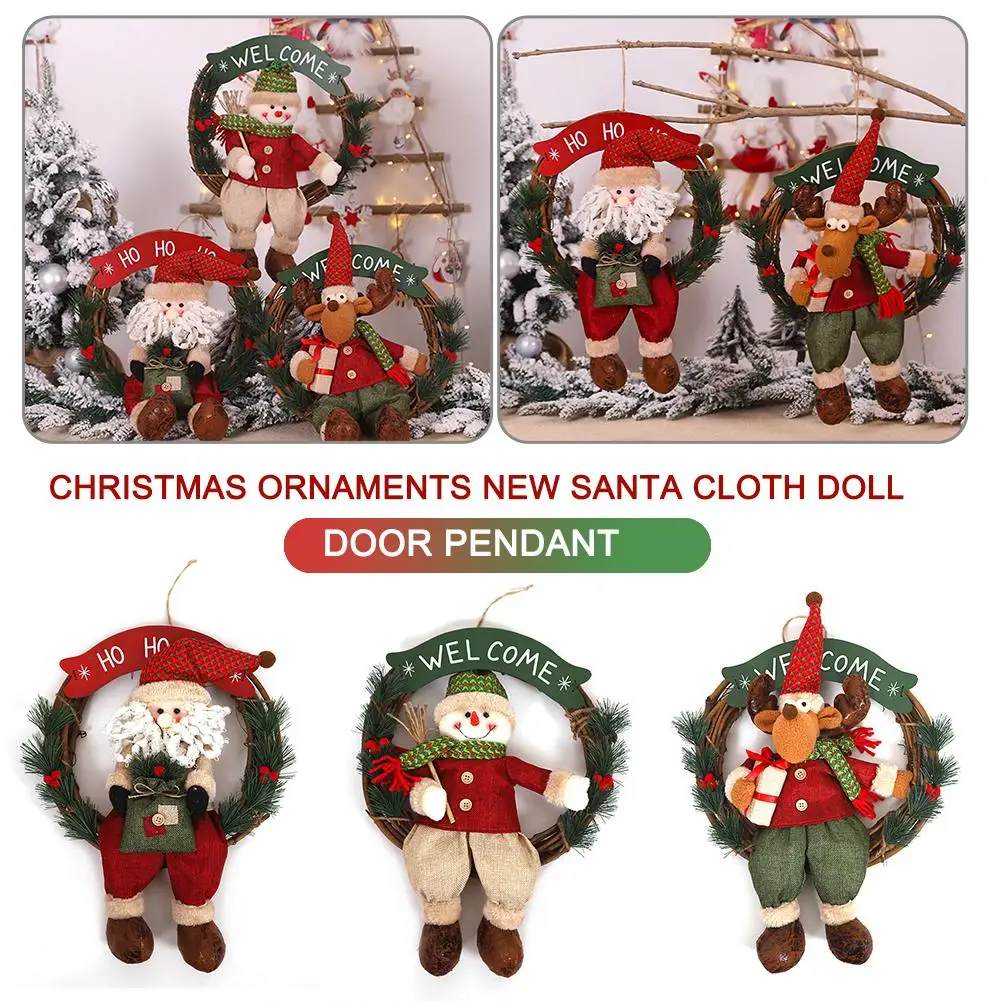 Рождественский венок Санта Клауса 14 дюймовые рождественские передние венки