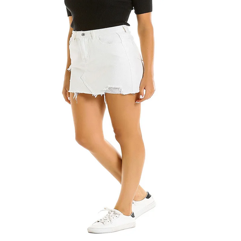 

2021 Women's Spring And Summer New Denim Skirt White Slim Skirt Casual All-Match Short Denim Skirts Femalek