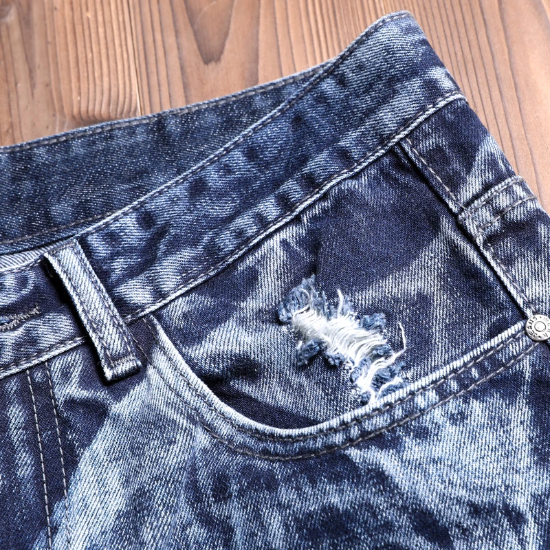 

Jeans Men Male Jean Homme Mens Men'S Classic Fashions Pants Denim Biker Pant Slim Fit Baggy Straight Trousers Designer Ripped