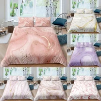 pink golden marbling duvet cover for aldult nordic bedding set with pillowcase single twin full double queen king quilt covers