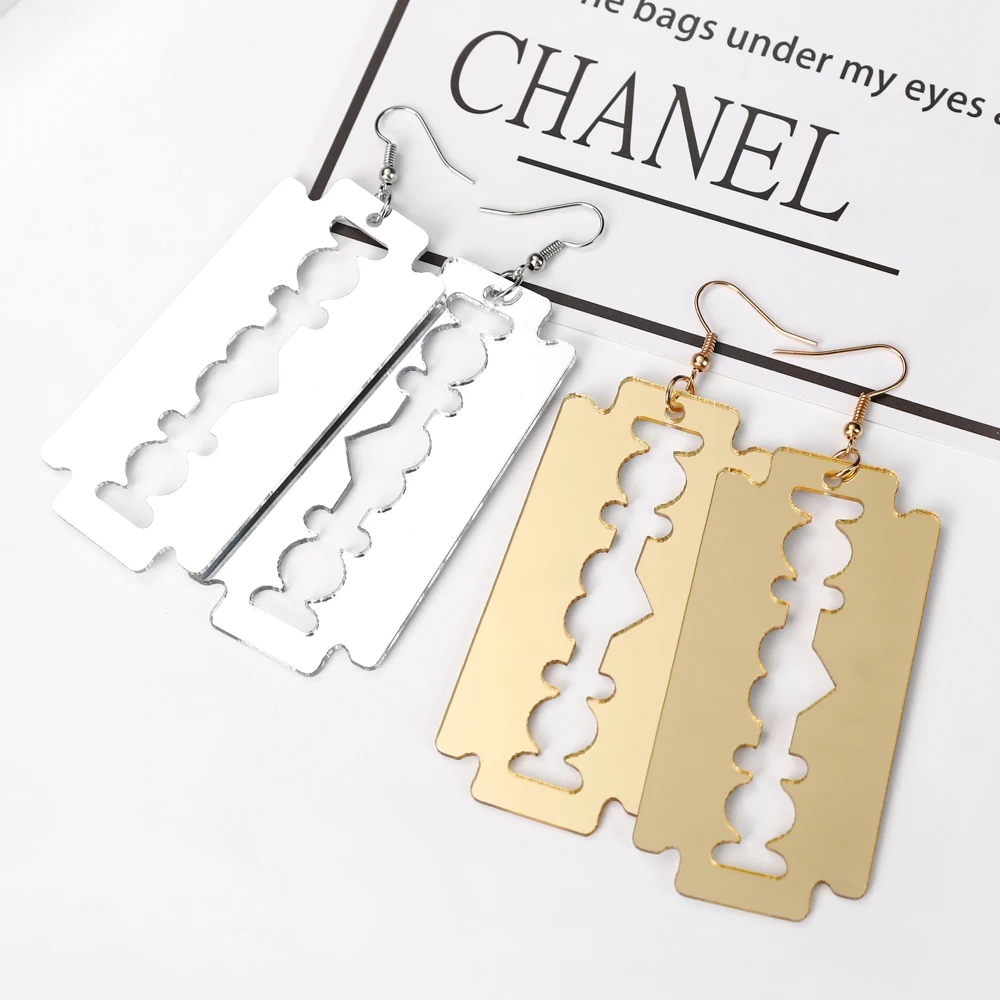 Женские и мужские серьги подвески YAOLOGE Hyperbole длинные золотистые акриловые