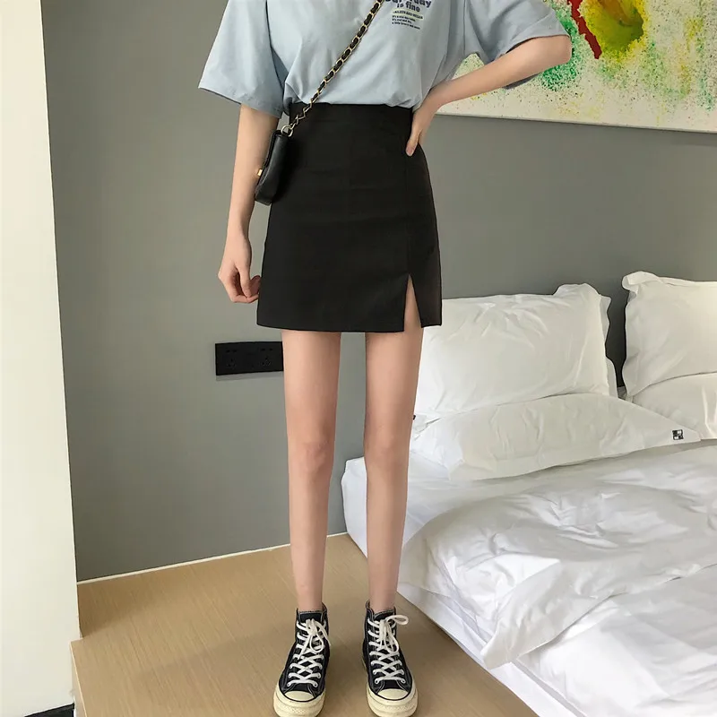 

COIGARSAM 4XL Plus Size Women Short Skirt Skirts Black 9150