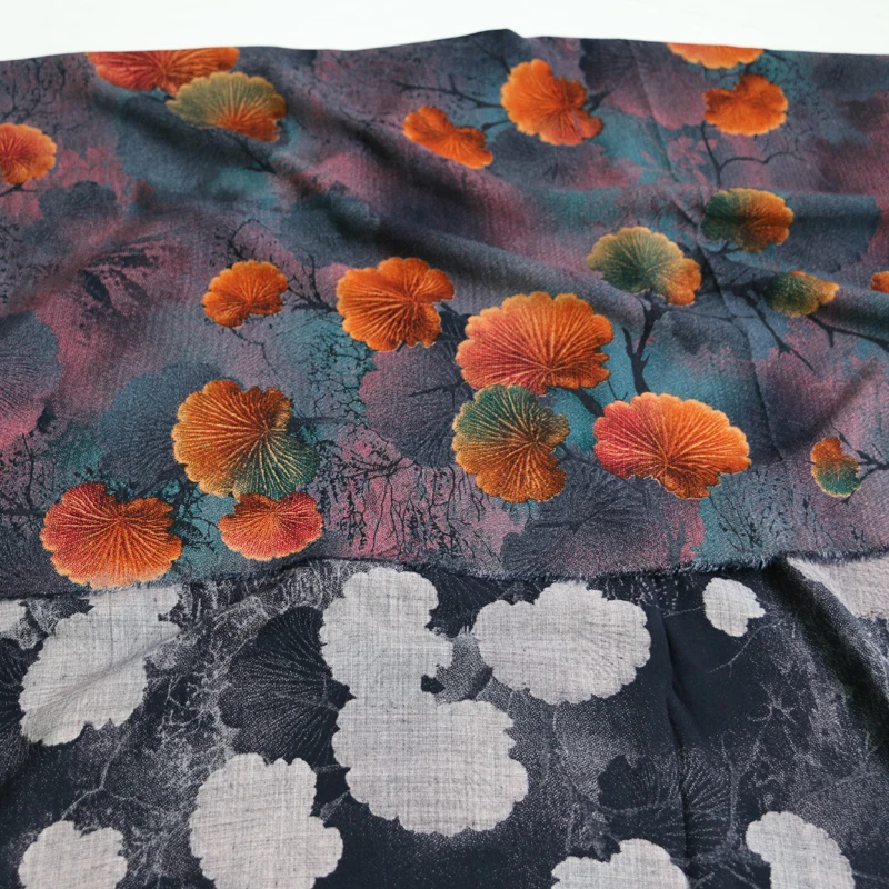 100 см * 140 принт листьев искусственный шелк вискоза мягкое платье летние брюки |