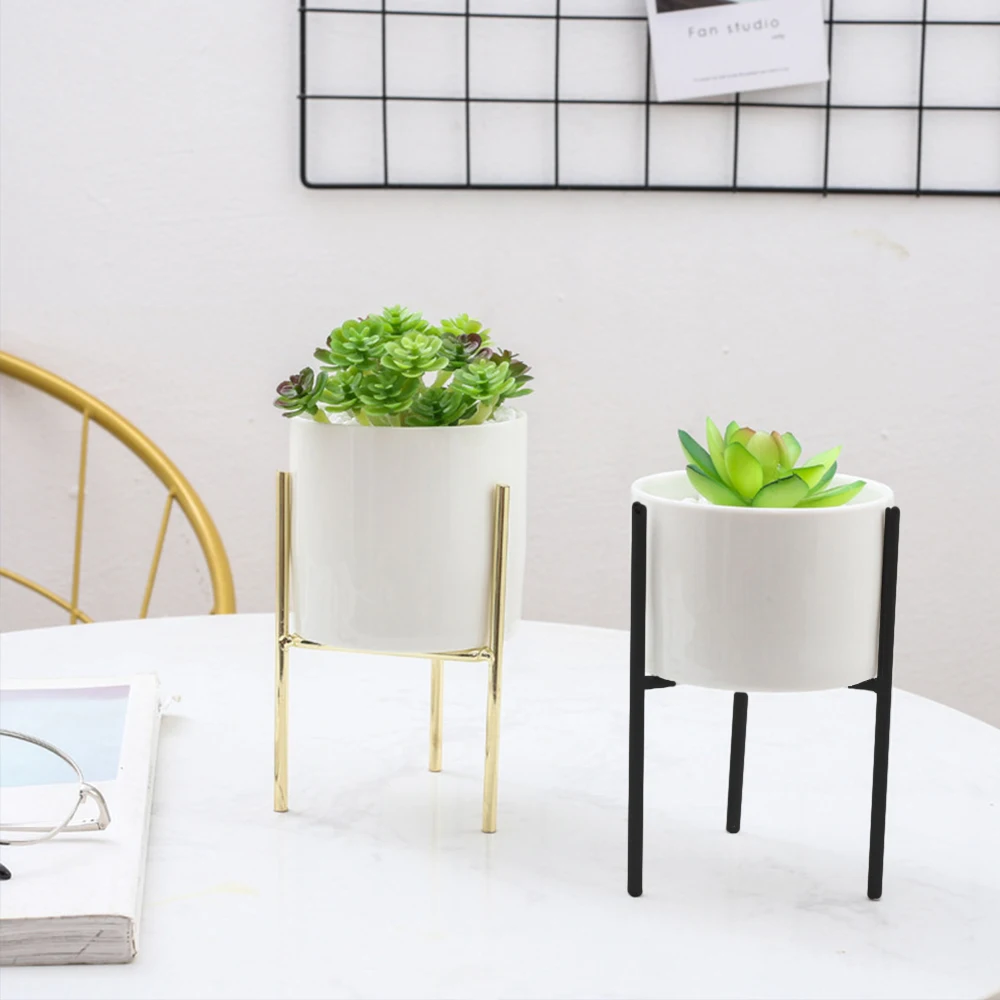 

Fleshy Plants Flowerpot Wrought Iron Vase Simple Iron Frame Flower Water Pot Green Planter Nordic Style Home Decoration Durable