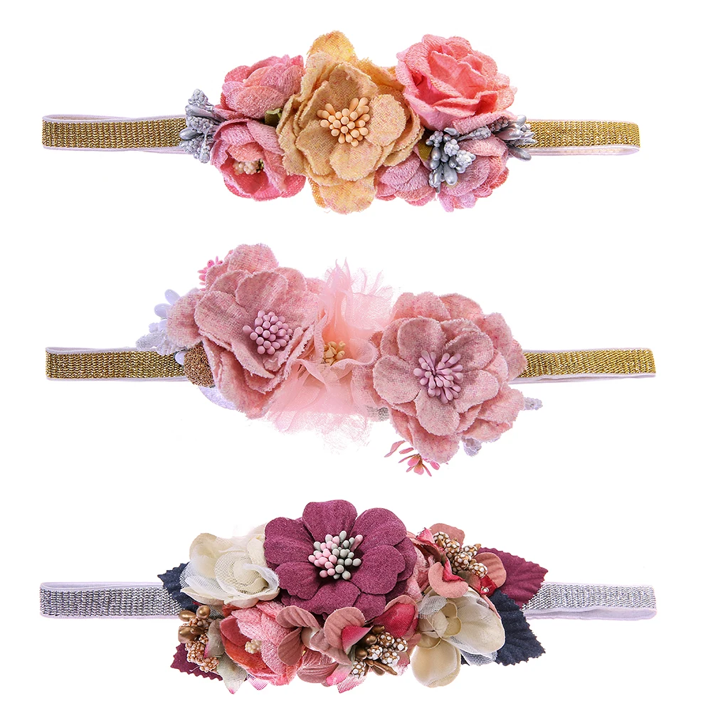 Детский ободок для волос M MISM 2020 аксессуары с цветком венки золотого цвета