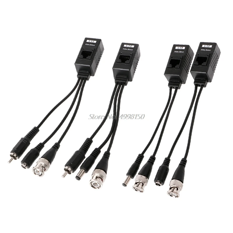 1 пара BNC к RJ45 Пассивный Видео мощность + Аудио балун приемопередатчик для CCTV