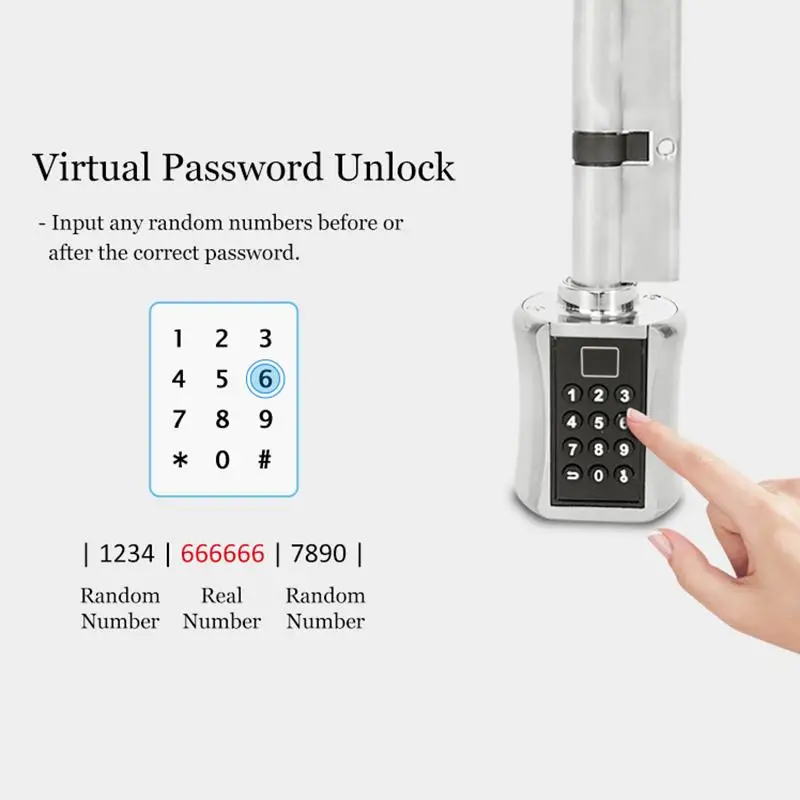 Dreamburgh New Smart Cylinder Lock Keyless Electronic Door Digital Fingerprint Keypad Code Electric with Voice Prompt | Обустройство