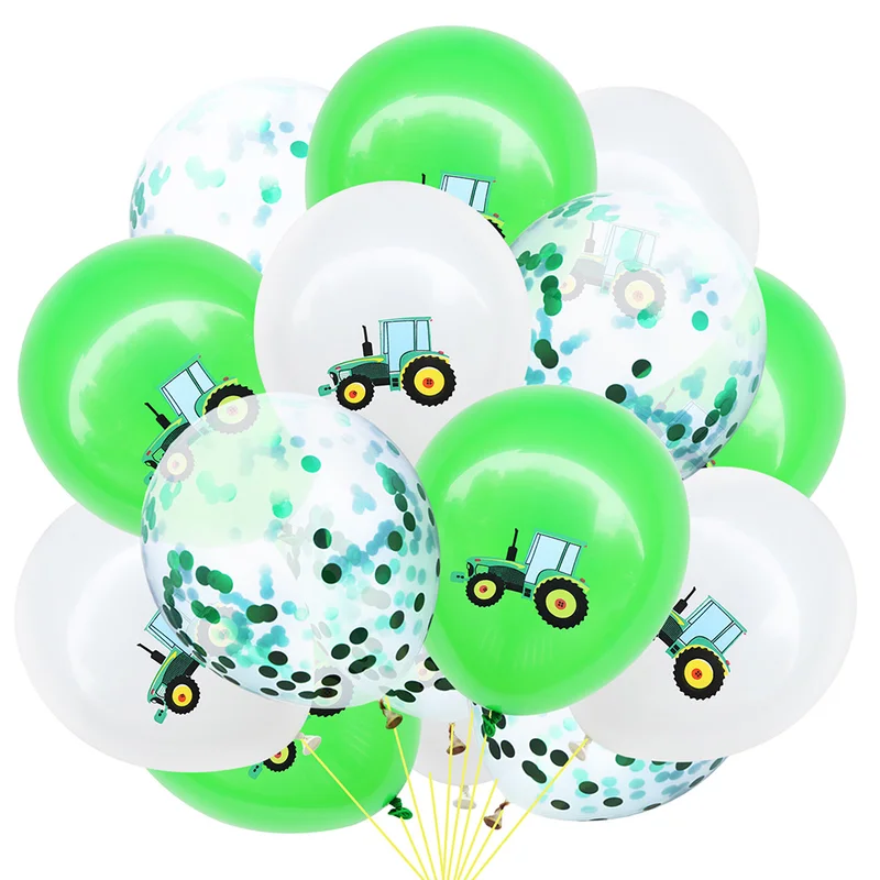 15pcs 6pcs Construction Theme Birthday Party Disposable Party Tableware for boys Birthday Decoration Cartoon Car Party Balloons Plates - Цвет: 15pcs
