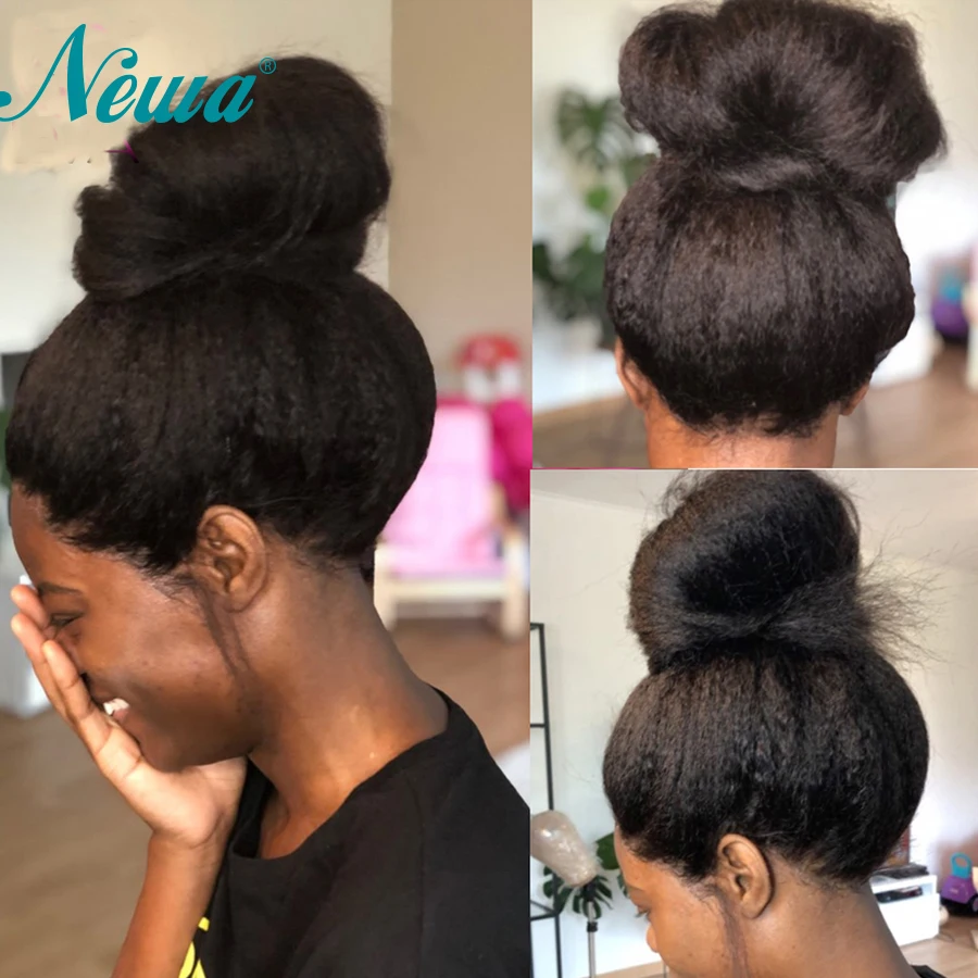 Newa яки прямые Синтетические волосы на кружеве человеческих волос парики с