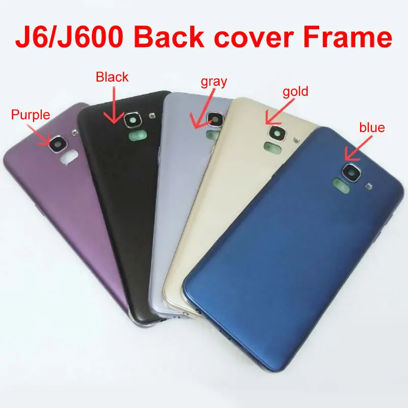 Для samsung Galaxy J6 J600 J600F промежуточный Корпус задняя крышка батареи с кнопками громкости питания ЖК передняя панель
