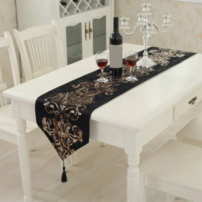 

European Style Home Flannel Table Runner Contracted Tea Table Cover Modern Luxury Refrigerator Wardrobe Flag