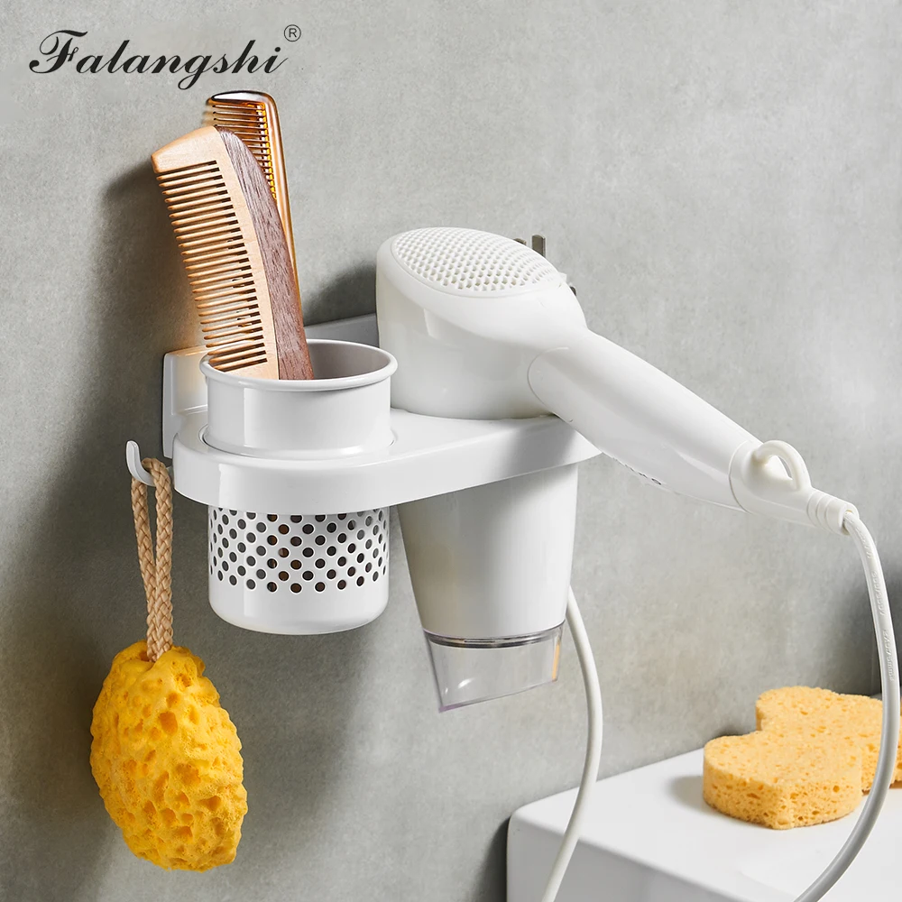 Falangshi алюминиевый фен для ванной комнаты с держателем зубных щеток органайзер