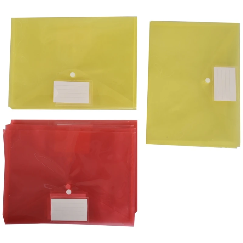 

Пластиковая прозрачная папка для документов с карманом для этикеток/застежкой-кнопкой, Размер A4, конверты для файлов для школы, дома, работы...