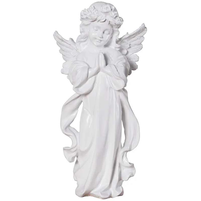 

Praying White Angels Statue Resin Adorable Cherubs Figurine Garden Statue Sculpture Indoor Outdoor Home Angel Memorial Statue