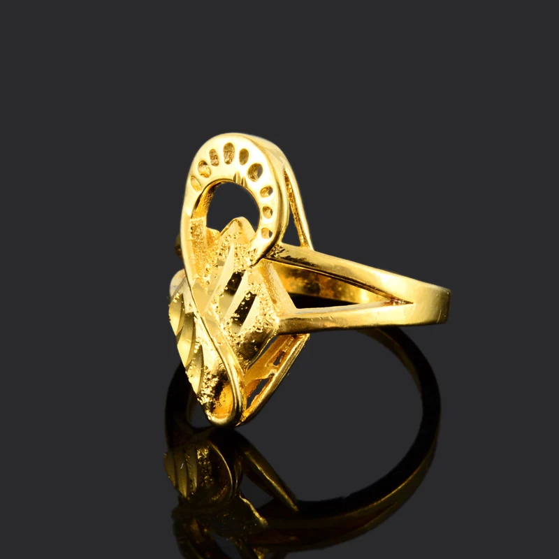 Hot New 2018 Fashion Gold Rings 24k Color Trendy Jewelry For Women Wedding Party Wholesale Promotions JR061 | Украшения и
