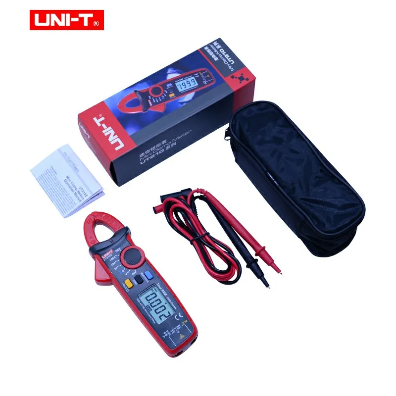 Мини цифровой клещи UNI T UT210E True RMS Авто Диапазон 2000 Граф ЖК дисплей мультиметров