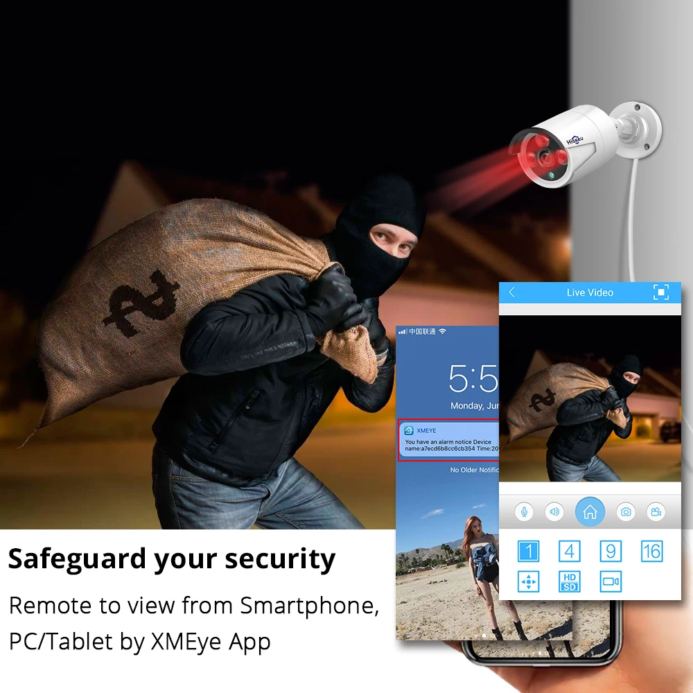 Hiseeu 4 шт./лот 4MP POE IP камера Аудио H.265 безопасности наружная Водонепроницаемая камера видеонаблюдения P2P ONVIF