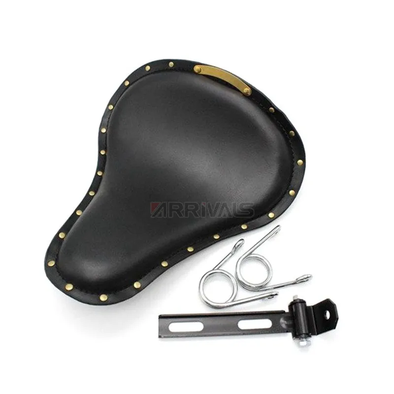 Мотоциклетное универсальное черное/коричневое сиденье для водителя с пружинами