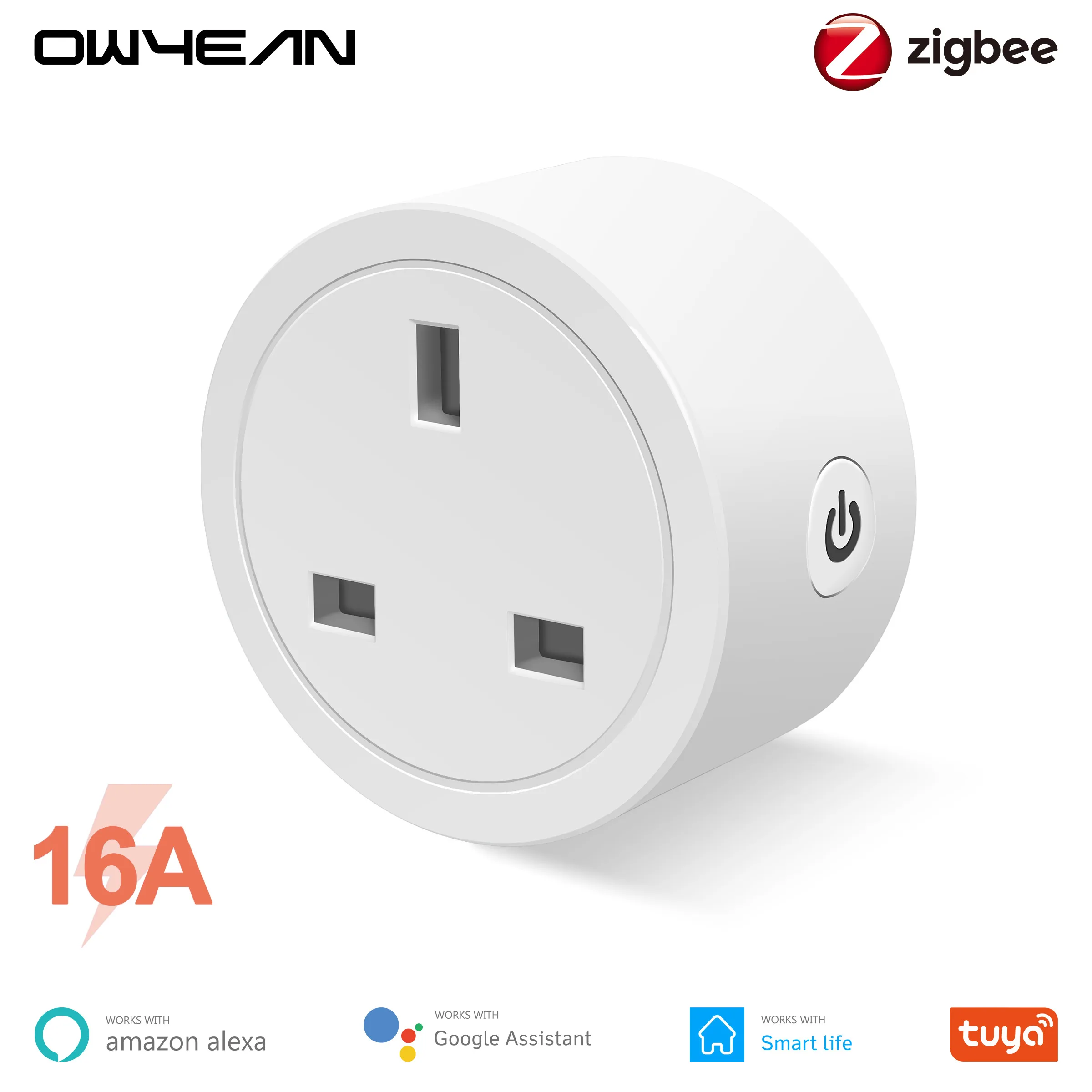 Tuya Zigbee 3.0 Smart Plug 16A UK SG Power Socket Outlet Energy Monitor Timing Work with Smart Life Alexa Google Home Assistant