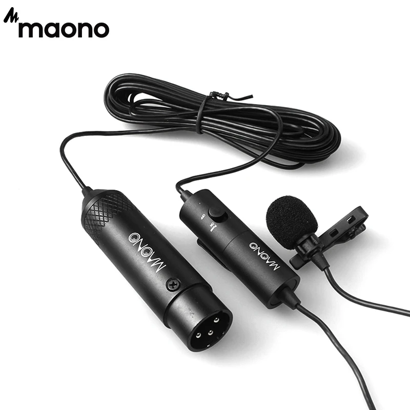 

Микрофон MAONO, петличный, XLR, всенаправленный конденсаторный микрофон с клипсой, для DSLR-камер, видеокамер, диктофонов