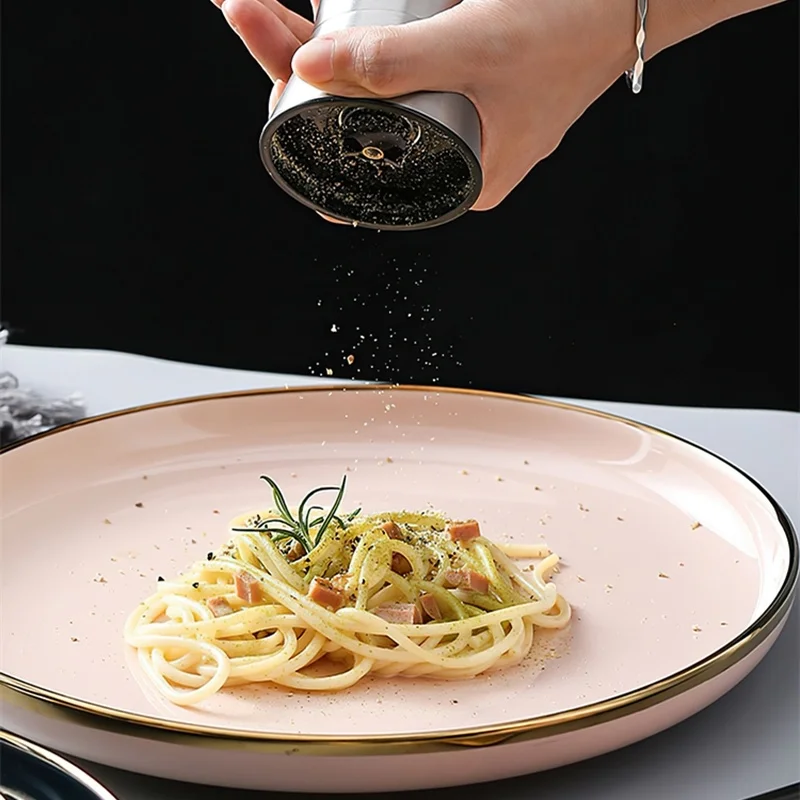 

8/10 Inch North European Ins Phnom Penh Pink Ink Blue Round Ceramic Plate Kitchen Supplies Bone China Western Plate Tableware