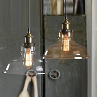 american industrial loft pendant lamps with gray amber lampshade vintage hanging lamp bedroom living room bar cafe decoration