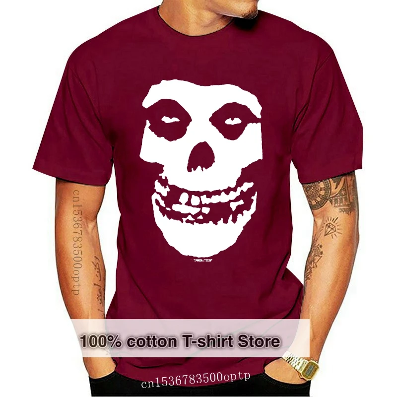 

Классическая Черная Мужская футболка Misfits с черепом Fiend, панк-рок, Merch, унисекс, для спортзала, фитнеса, футболка