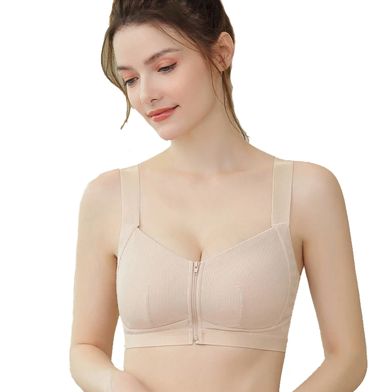 Для женщин Беспроводной Fornt застежка бюстгальтер полный охват Большие размеры