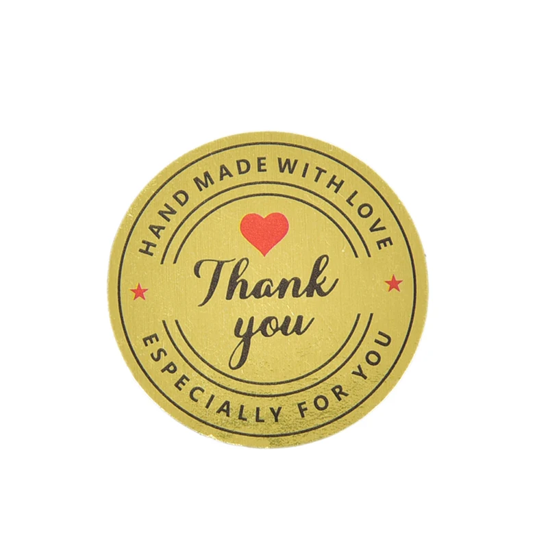 

500/1000PC/Roll Foil Gold Thank You for your purchase Stickers seal labels scrapbooking for gift Packaging stationery sticker