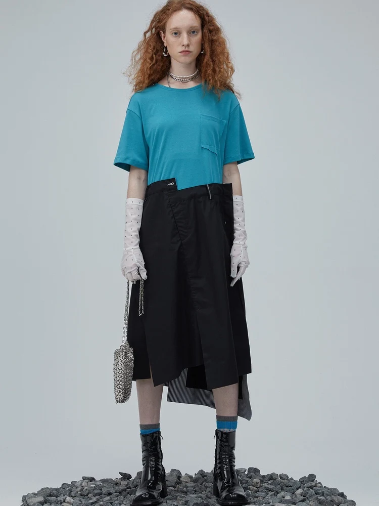 

2020SS NEW COLLECTION asymmetrical patchwork long dress women