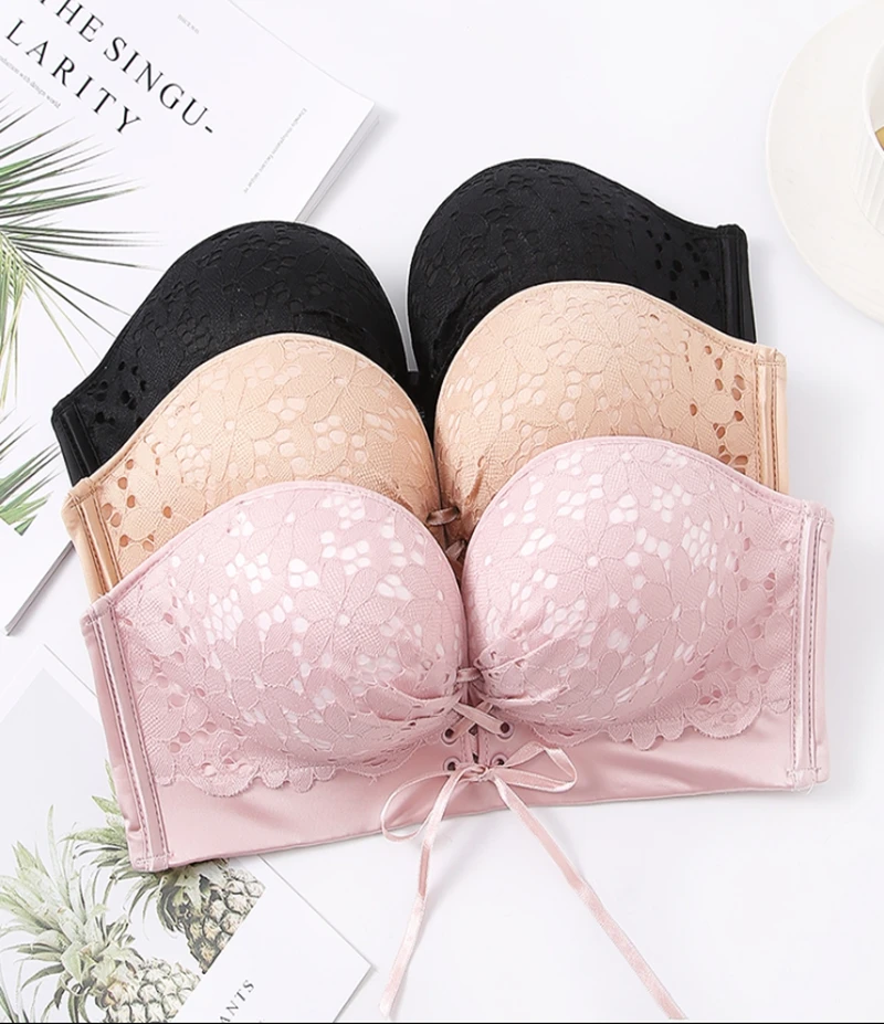 Sexy Women Multiway Strapless Bra Boost Push up Plunge Thick Padded Adjustable Lingerie Bralette Wire Free Underwear | Женская одежда