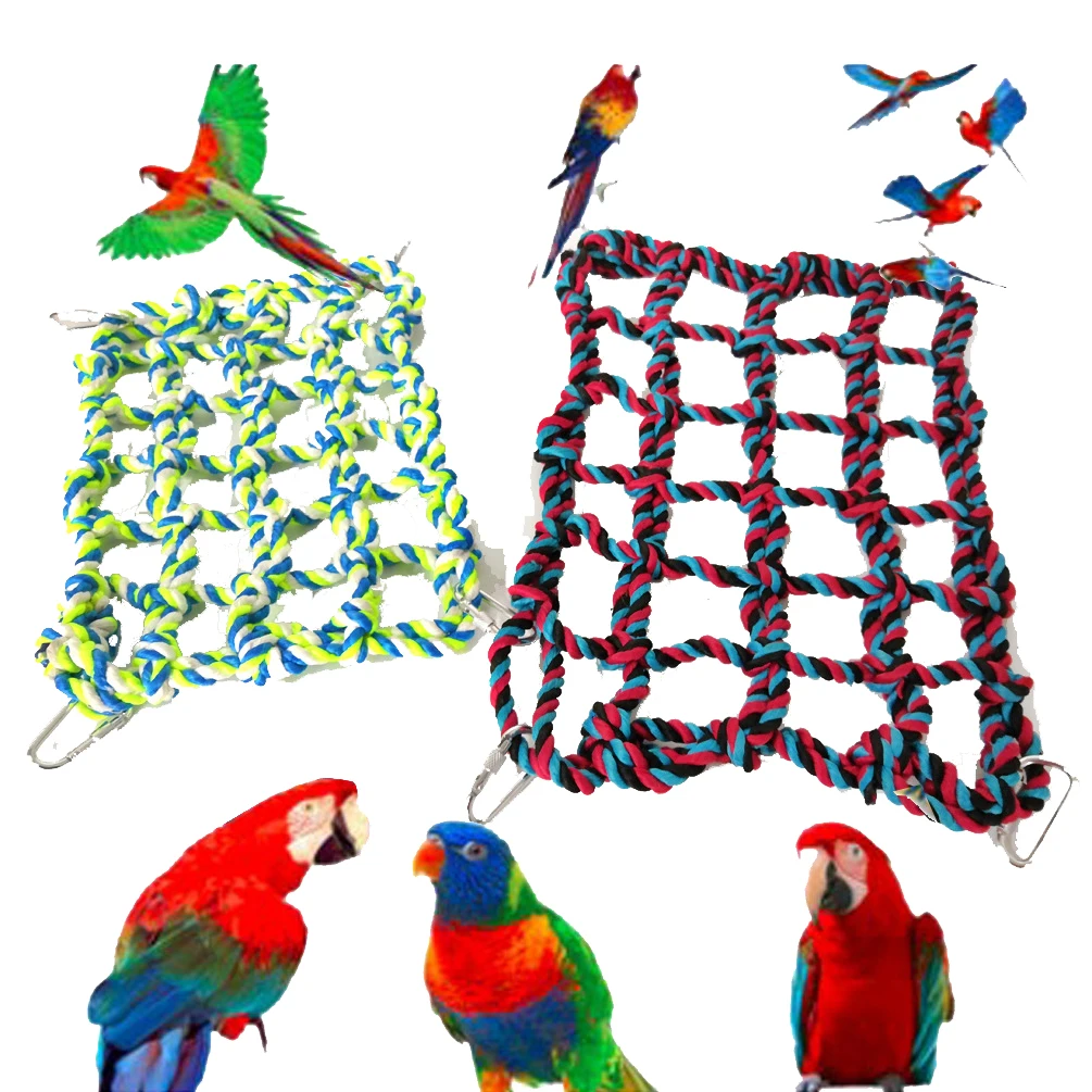 

28/32CM Bird Climbing Net Mini Animal Parrot Woven Hanging Hammock Small Pet Playing Nest Cage Sleeping Bed House Pet Products