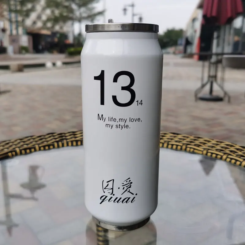 White 13 Abay Lovers кружка креативная нержавеющая сталь термос чашка бутылка вакуумная колба солома кофе термосы банки чашки термо банки - Цвет: White 13