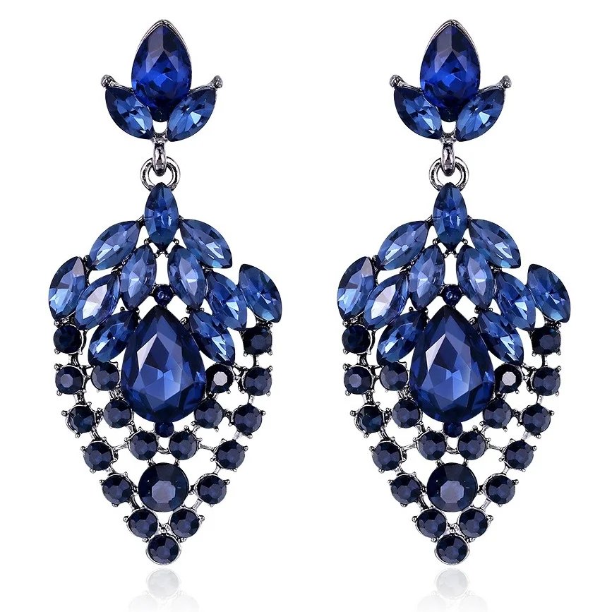 

Temperament Luxury Water Drop Crystal Earrings Bride Jewelry Wholesale
