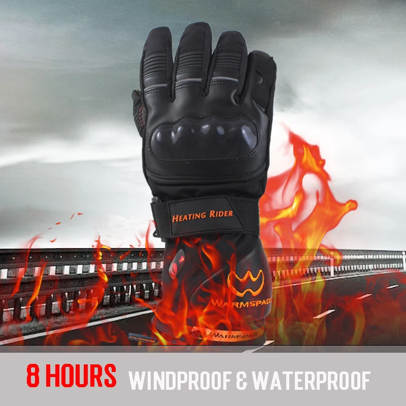 Мотоциклетные защитные перчатки теплые гоночные с нагревательным литиевым