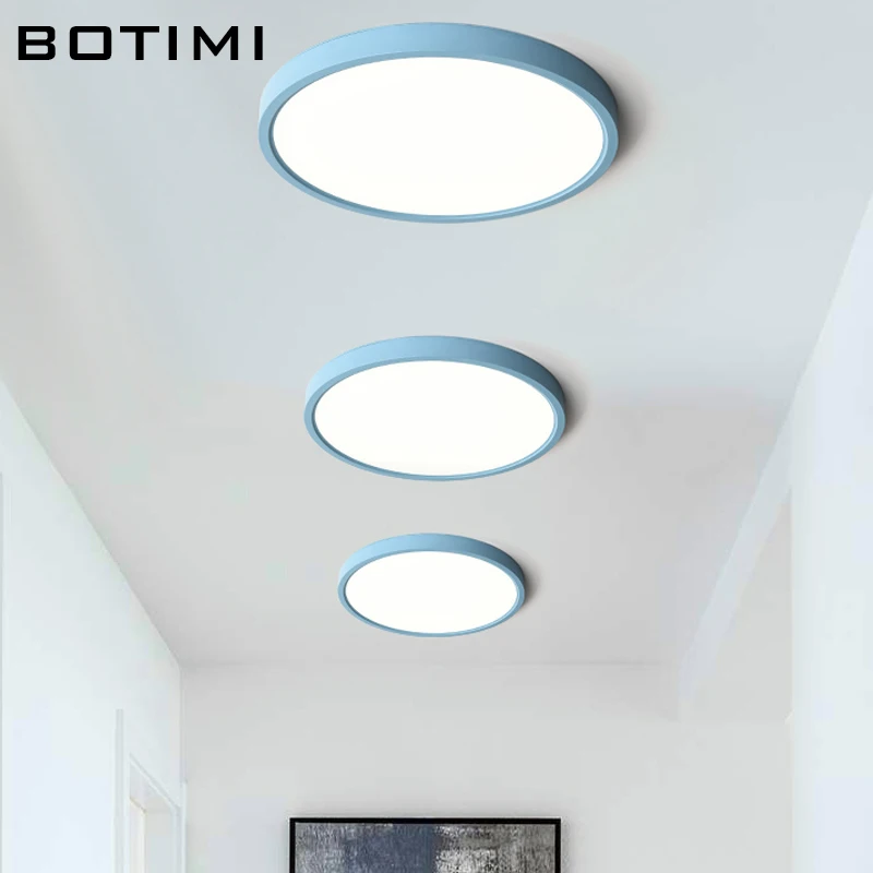 Тонкие светодиодные потолочные светильники BOTIMI с металлическим круглым