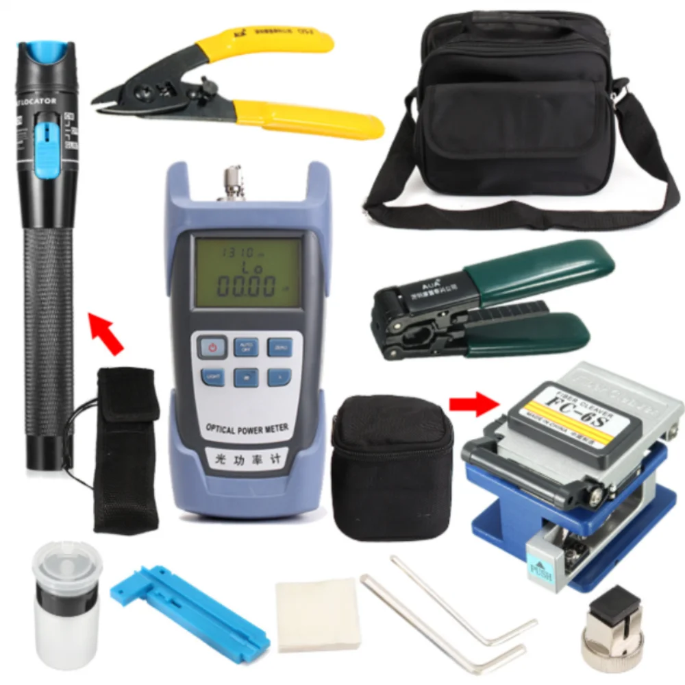 

FTTH Fiber Optic Tool Kit with Fiber Fibra Optica Power Meter and 10mW Visual Fault Locator FC-6S FTTH tool
