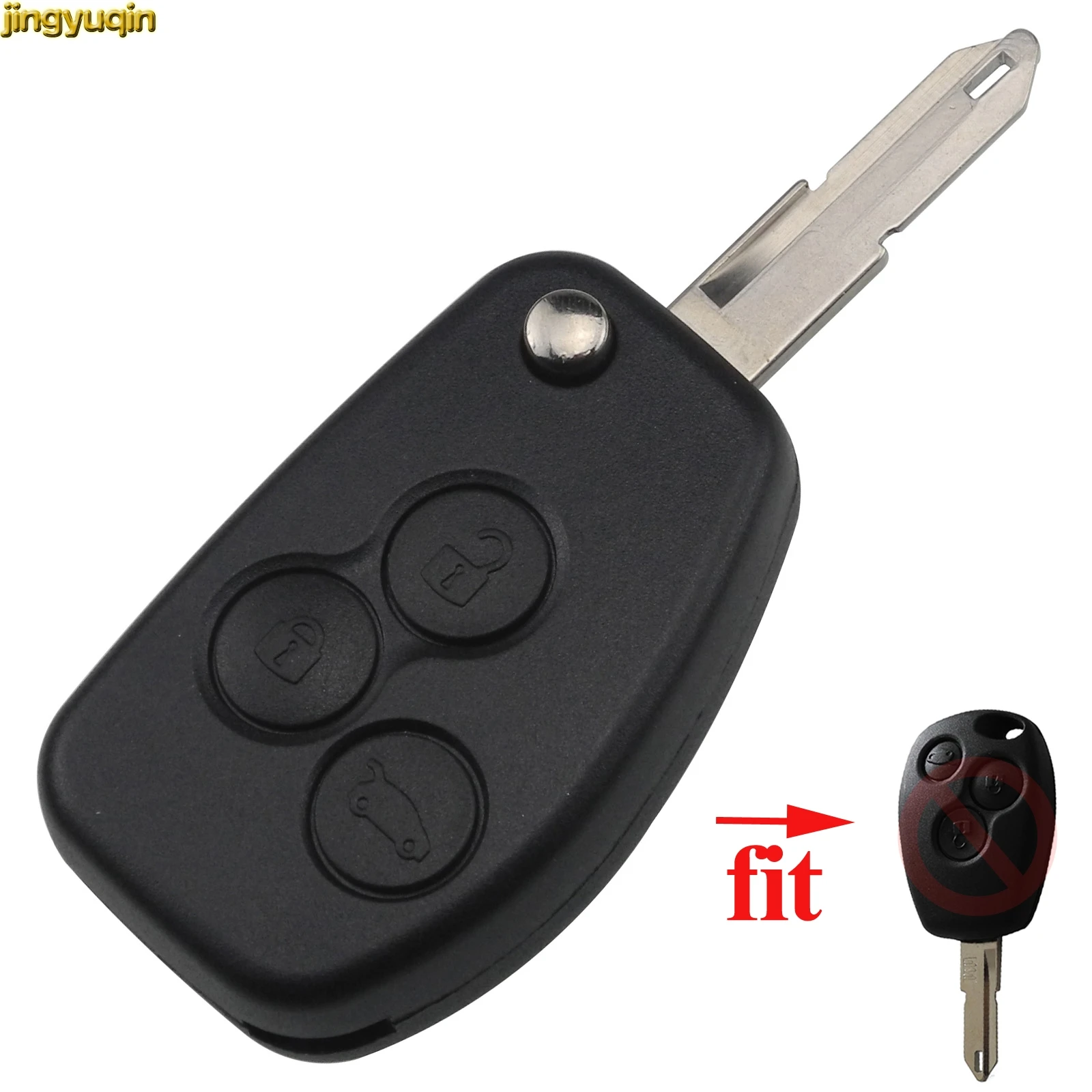 Jingyuqin пульт дистанционного ключа автомобиля оболочки для Renault Duster Logan Fluence Clio Vivaro