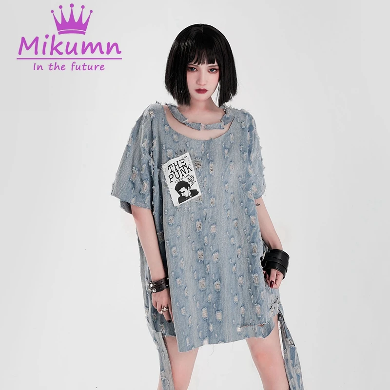 

Rock Punk Sexy Hollow Out Off Shoulder Loose Short Sleeve T-Shirt Female Top Chic Streetwear