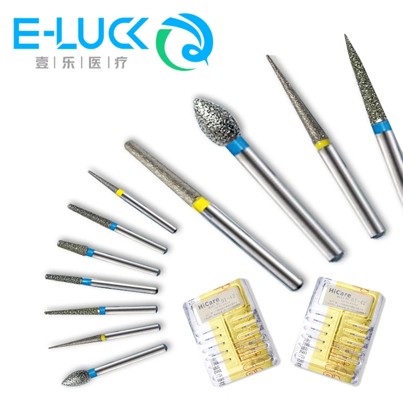 

FO Series Dental Diamond FG 1.6mm Burs High Speed Round Head Bur 10pcs/pack