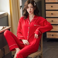 100 cotton pajama for women winter soild pink pijamas feminino invierno warm sleepwear 2020 fashion pure cotton pyjama femme