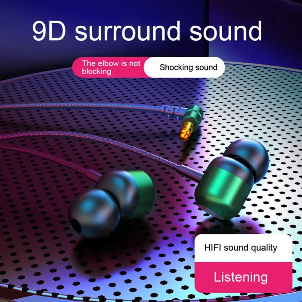 

3.5mm Jack Earphone Functional Good Sound Quality 1.2m Music Earphone Wired Headset for Listening to Songs Wired Headsets