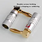 208 шт., вилки-бананы Nakamichi, прямоугольные, 4 мм, 24 К, позолоченные вилки-бананы для видеодинамика, адаптер, аудиопровод, кабельный разъем