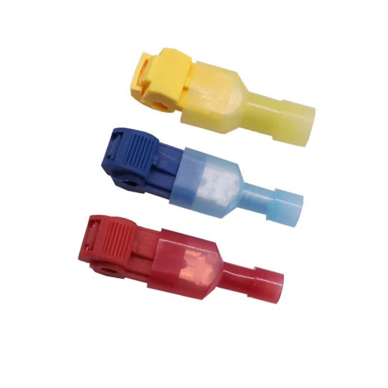 mixed color 40 шт./лот электрооборудование поставки разъемы терминалы T1 красный/T2 синий/T3 желтый провод быстрый соединитель - Цвет: mixed color