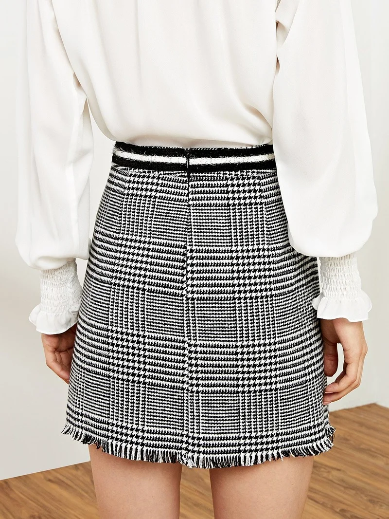 

2021 Spring, Autumn and Winter New Women's All-match Houndstooth Jacket + Skirt Suit DAFIFY