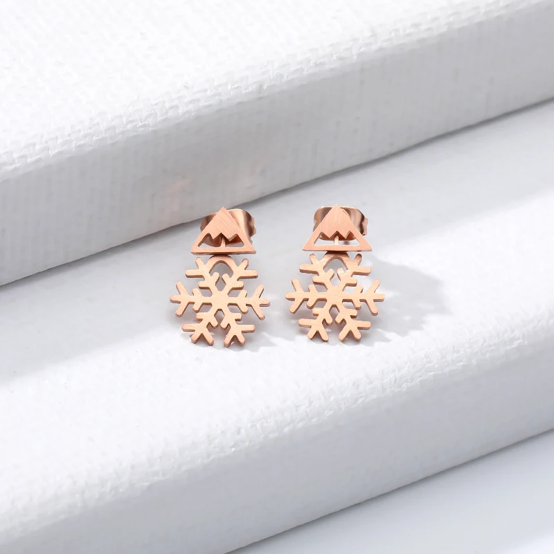 Модные милые зимние креативные серьги в виде снежинок для женщин ювелирные изделия девушки цветок на удачу