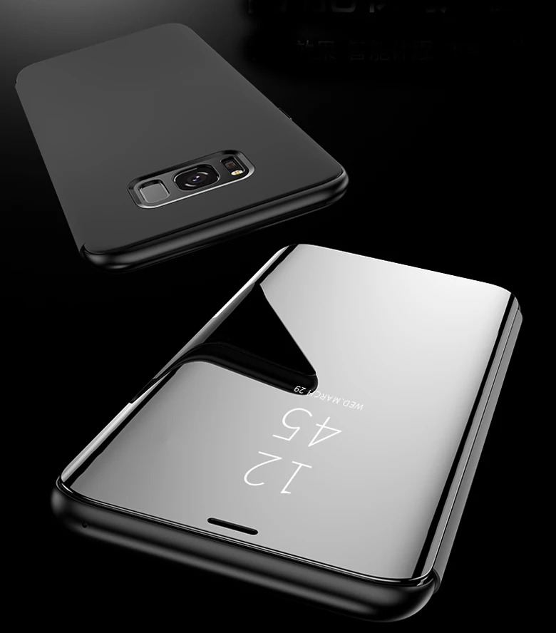 Умный зеркальный флип чехол для Samsung Galaxy S8 S9 Plus S10 S10e S7 S6 Edge 5G версия телефона