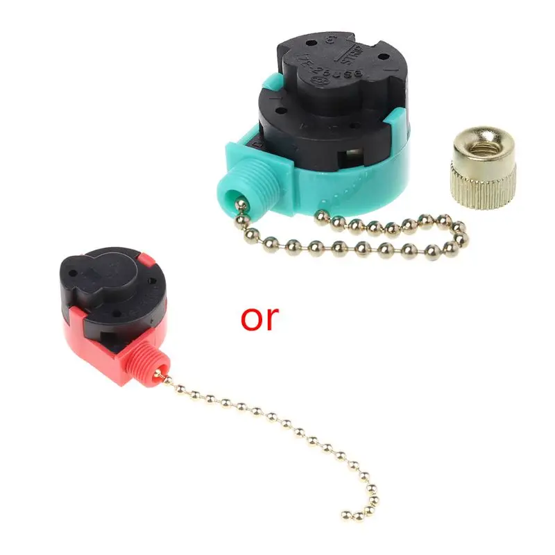 

Y98B 3A/250V 6A/125V Zipper Switch 3 Speed Pull Chain Control Nickel Fan Wall Switch