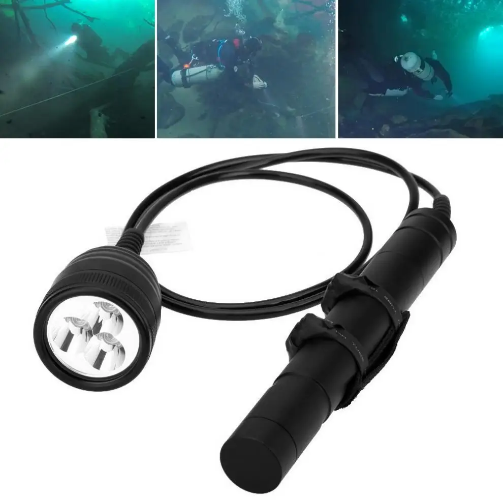 Precio De Alta Potencia Bajo El Agua 150m 3000LM Interruptor Magnético 3x XM-L2 Linterna De Buceo LED Antorcha Lanterna Lámpara Con 1,2 M De Longitud De Línea