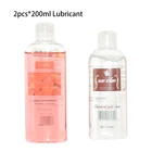 Съедобная Клубничная смазка для анального, вагинального, орального секса, силиконовое смазочное масло, интимные изделия для взрослых, гель для массажа тела, 2 шт., 200 мл